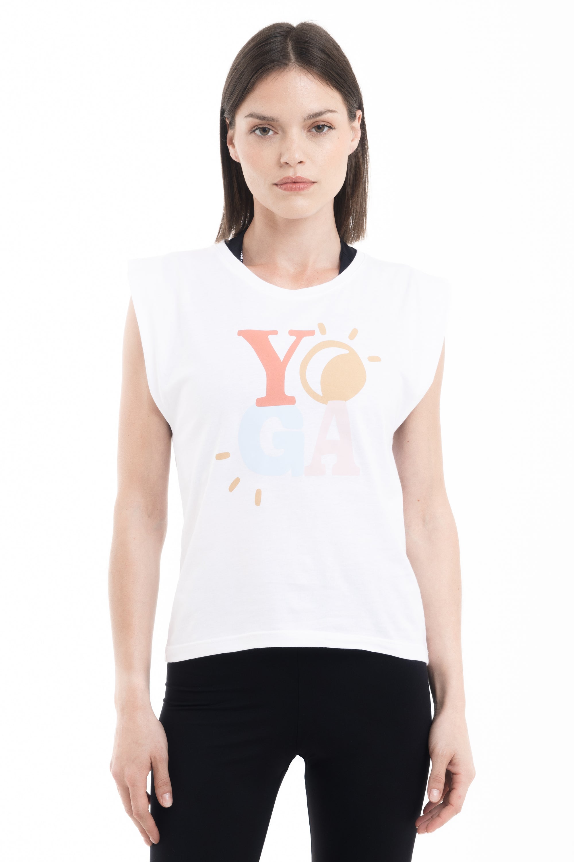 T-shirt blanc COTTIEL YOGA/ROSA